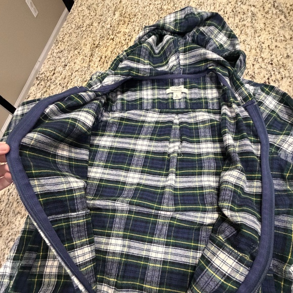 LL Bean Hooded Flannel Zip-up Women's Size L - Picture 3 of 8